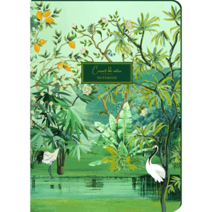 CUADERNO A5 SOFT PAISAJE TROPICAL AVES EN AGUA 192H RAYADAS