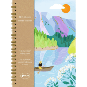 CUADERNO A5 ESPIRAL NATURELLES BARCO MONTAÑAS 128H RAYADAS