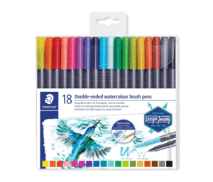 ESTUCHE 18 ROTULADORES DOBLE PUNTA PINCEL AQUARELLE STAEDTLER