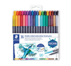 ESTUCHE 36 ROTULADORES DOBLE PUNTA PINCEL AQUARELLE STAEDTLER