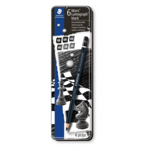 CAJA METAL 6 LAPICES MARS LUMOGRAPH BLACK STAEDTLER