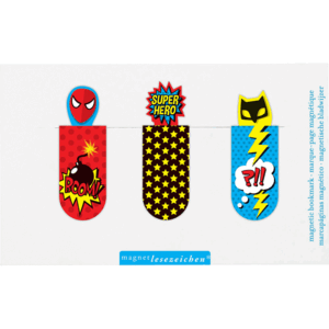 SET 3 MARCAPAGINAS MAGNETICO SUPERHEROES