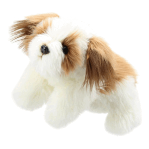 MARIONETA PERRO BLANCO Y MARRON THE PUPPET