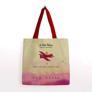 BOLSA ALGODON PEQUEÑA PRINCIPITO AVION