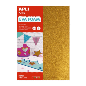 PACK 4HJ A4 GOMA EVA PURPURINA 12785 APLI