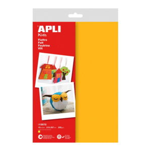 PACK 10HJ A4 FIELTRO COLOR AMARILLO 13572 APLI