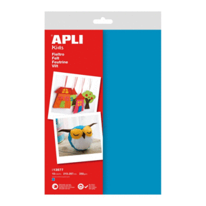 PACK 10HJ A4 FIELTRO COLOR AZUL 13577 APLI