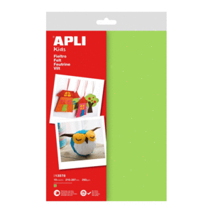 PACK 10HJ A4 FIELTRO COLOR VERDE 13578 APLI