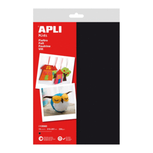 PACK 10HJ A4 FIELTRO COLOR NEGRO 13580 APLI