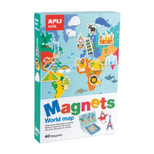 BOX 40PZ MAGNETS WORLD MAP 16494 APLI