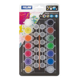 BLISTER 14 BOTES TEMPERA 5 ML + PINCEL