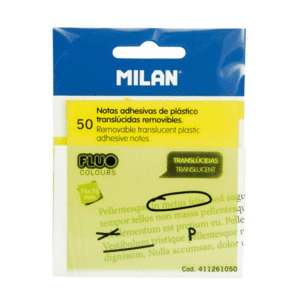 BLISTER 50 NOTAS ADHESIVAS PP AM FLUOR MILAN