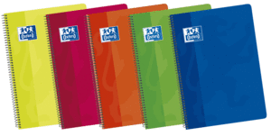 CUADERNO Fº ESPIRAL 80HJ CUADROS COLOR OXFORD