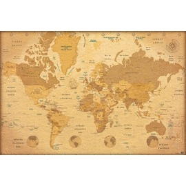 POSTER 36 MAPA MUNDO ES VINTAGE