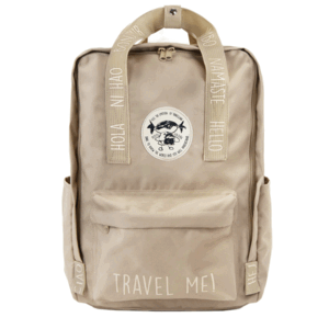 MOCHILA SALUDOS DEL MUNDO ADULTO CAMEL PEPITA VIAJERA