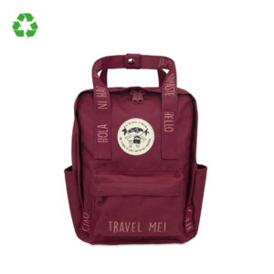 MOCHILA SALUDOS DEL MUNDO MINI ROJA PEPITA VIAJERA