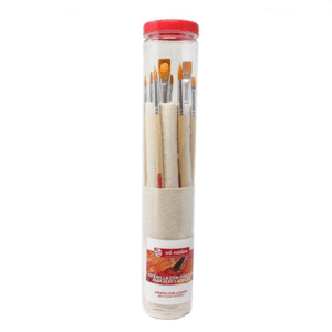 TUBO ESTERILLA CON 10 PINCELES OLEO ACRILICO ART CREATION