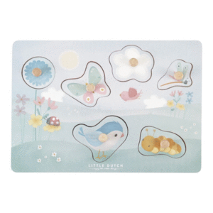 PUZZLE TACTIL FLORES Y MARIPOSAS LITTLE DUTCH