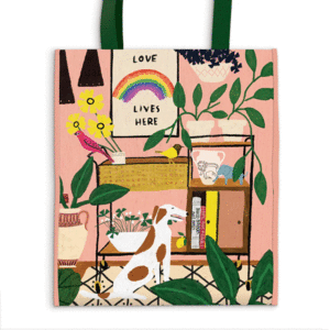 LOVE LIVES HERE TOTEBAG